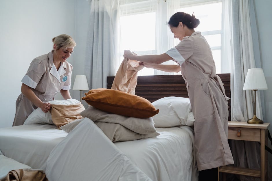 Friendly professional cleaning staff ready to provide maid service
